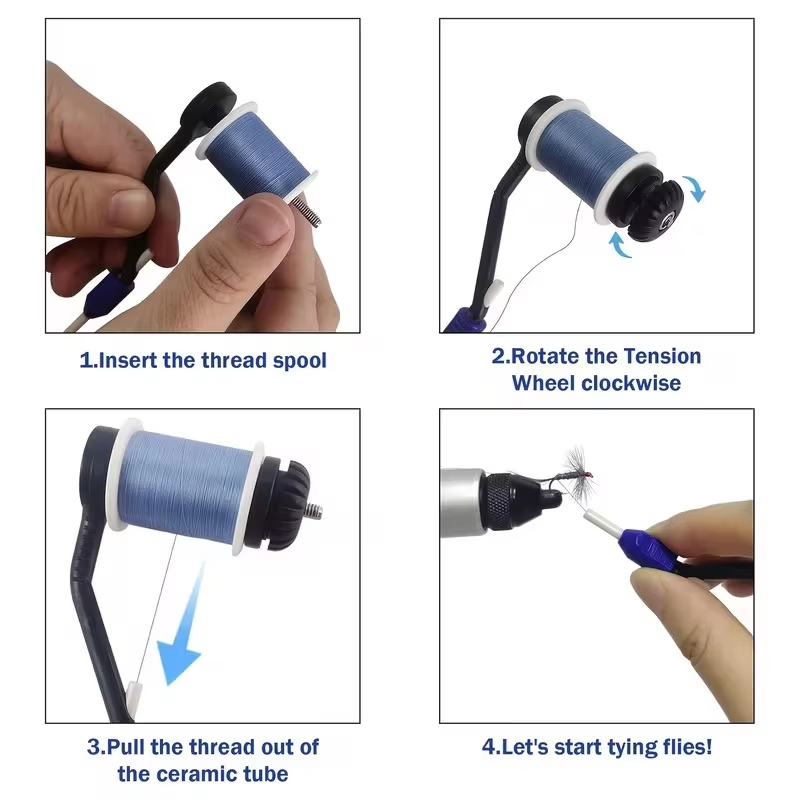 2PCS Fly Tying Bobbin Holder C - Fishing Equipment For Beginners 评论和价格