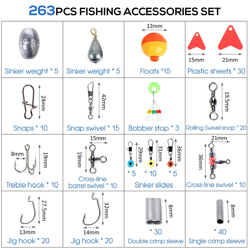 263pcs Outdoor Fishing Accesso - Fishing Equipment For Beginners 评论和价格